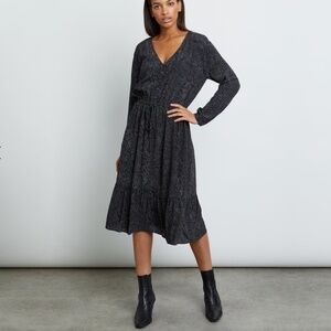 Rails Marion Midi Snake Print Dress - Charcoal Grey